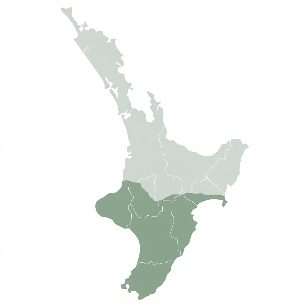 In The Regions Lower North Island Map