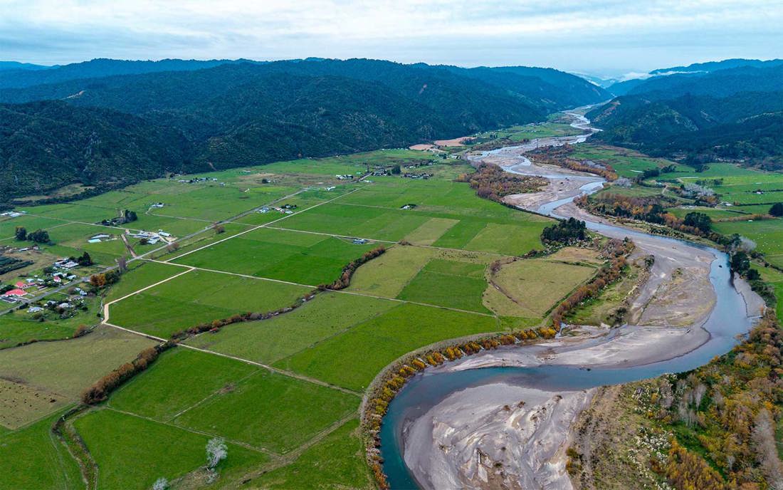 arial view of the farm and landscape