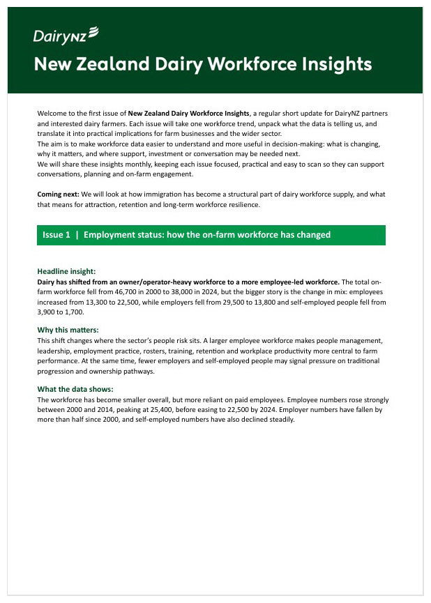 Dairynz Workforce Insights Issue 1 Cover V2