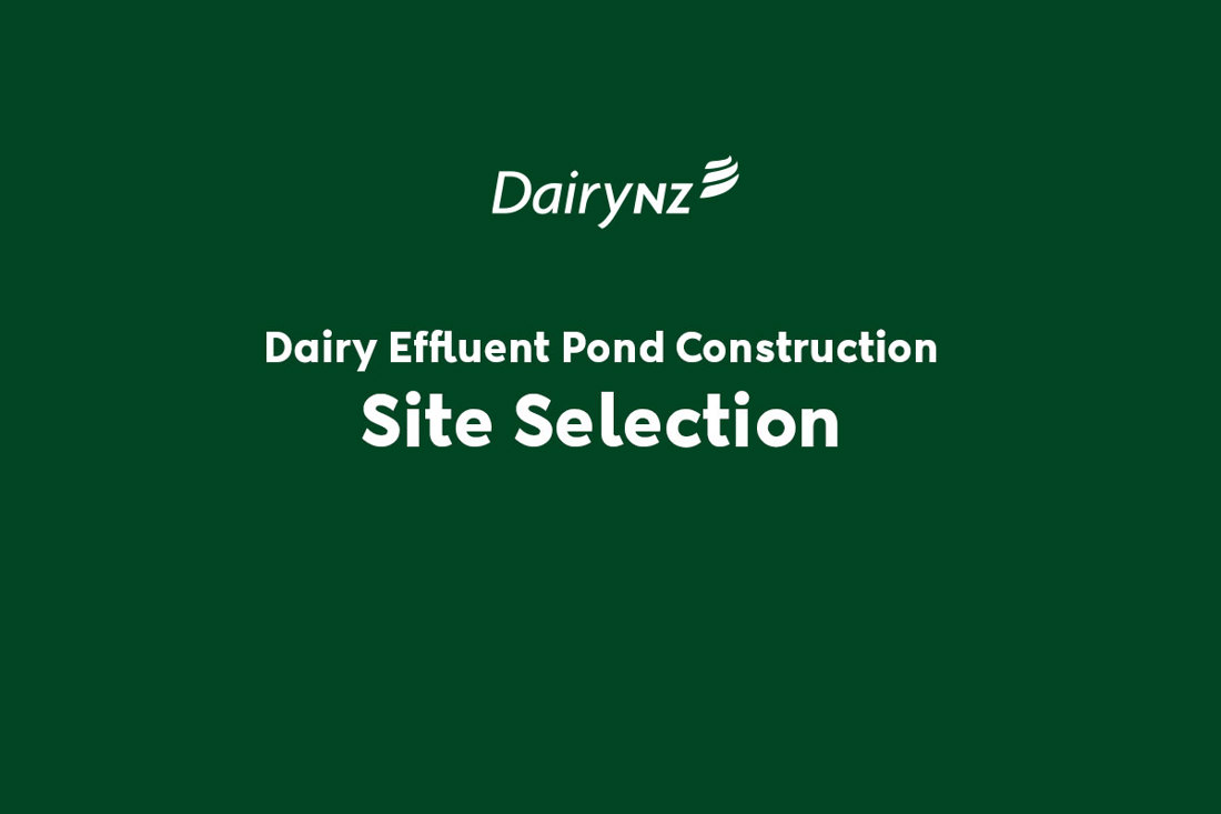 Dairy Effluent Pond Construction Site Selection Video Placeholder Image