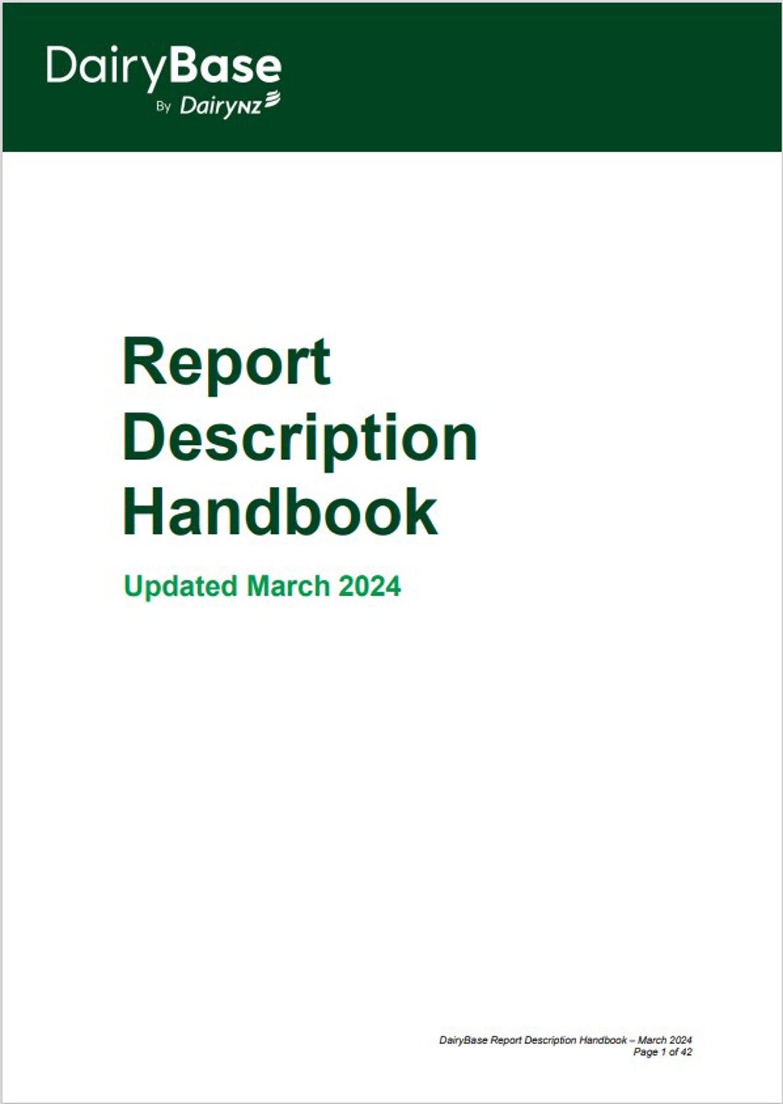 DairyBase report description handbook Image