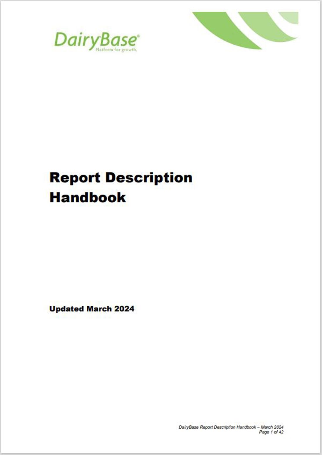 Dairybase Report Description Handbook Image