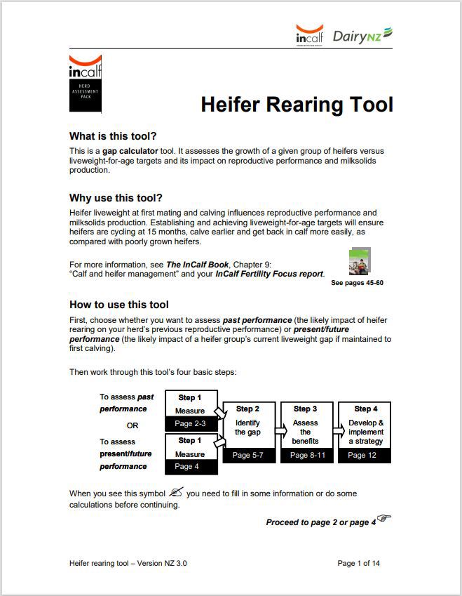 Incalf Heifer Rearing Tool Image