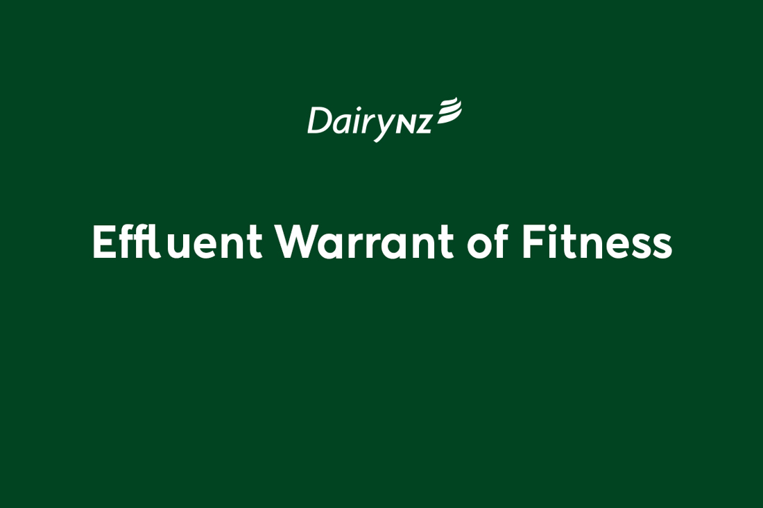 Effluent Warrant Of Fitness