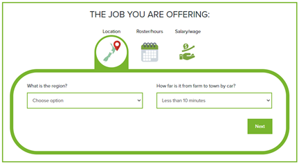 Job Competitiveness Calculator start screen